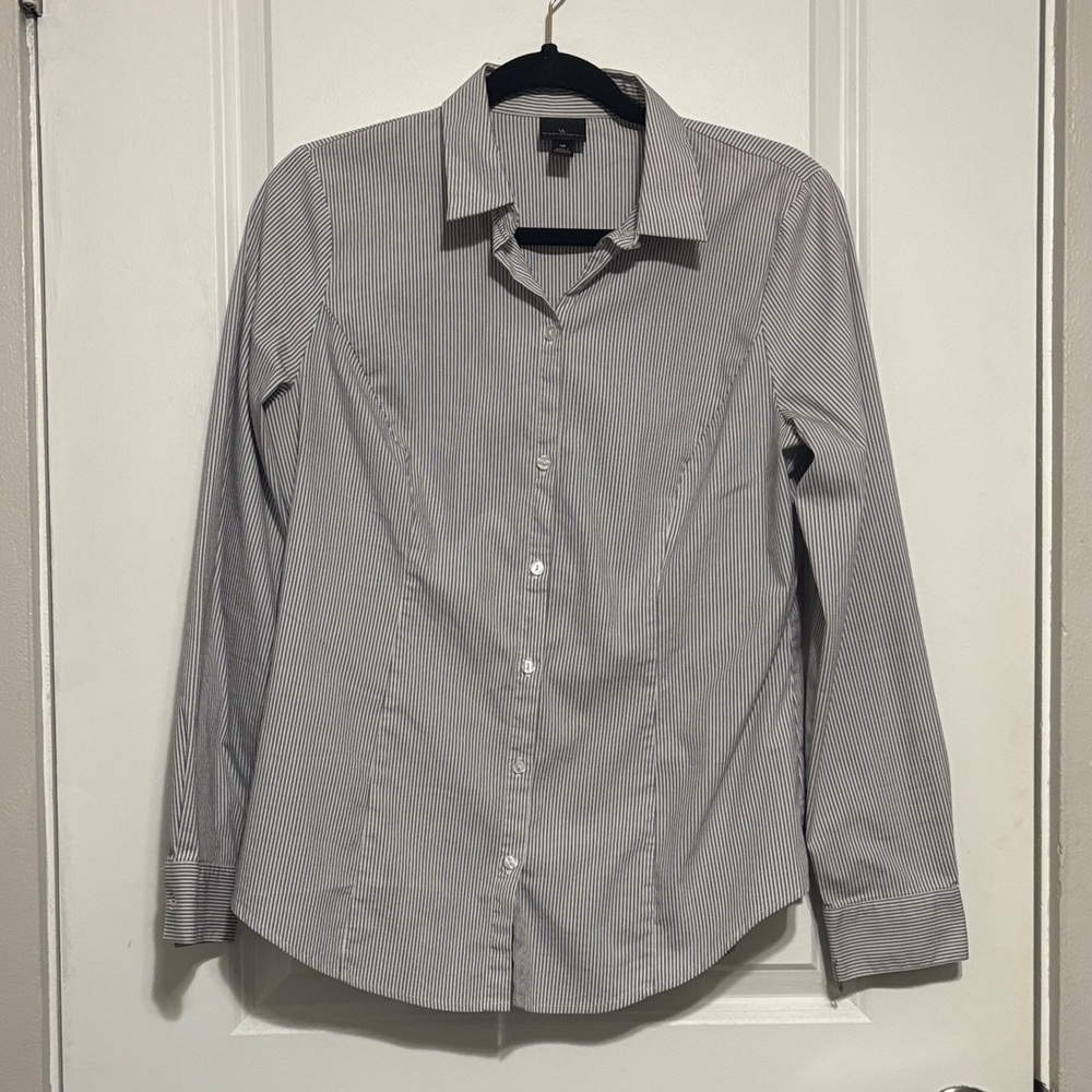 Classic Gray Striped Women’s Shirt